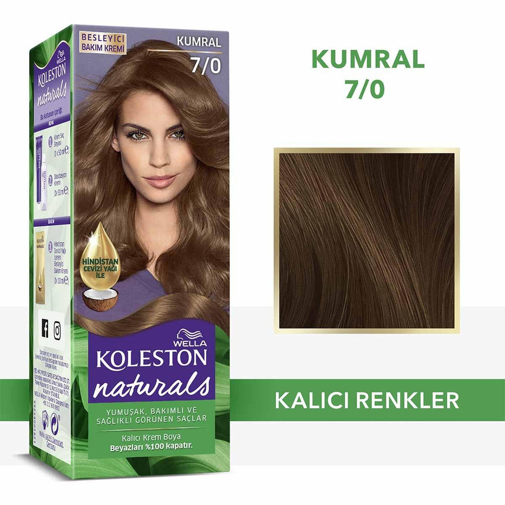 Wella Koleston Naturals Hair Color 7/0 - Rich Color & Nourishing Formula for Women and Teens | 1.7 fl oz - Hair Mask