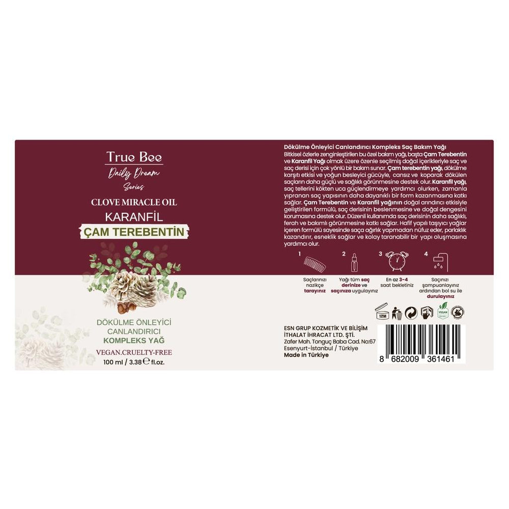 True Bee Clove & Pine Turpentine Hair Oil 100 ml
