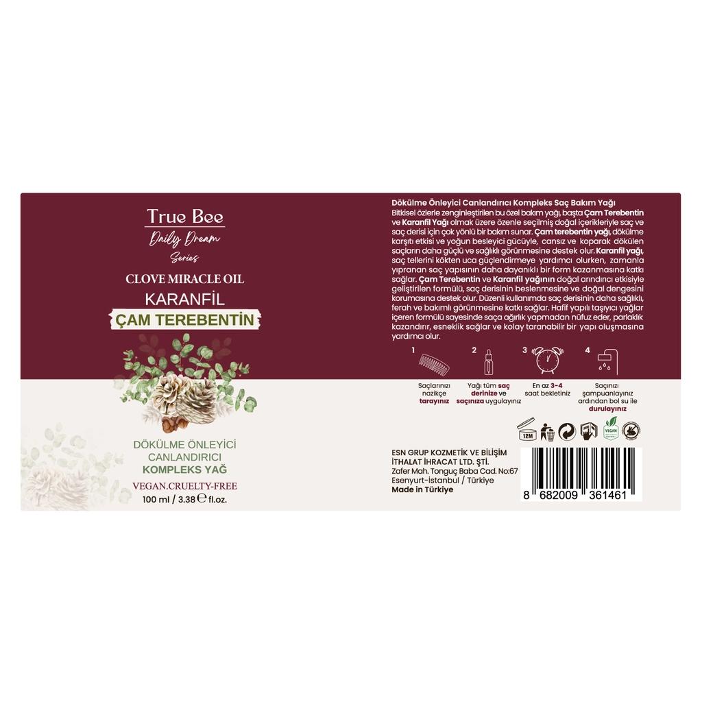 True Bee Clove &amp; Pine Turpentine Hair Oil 100 ml