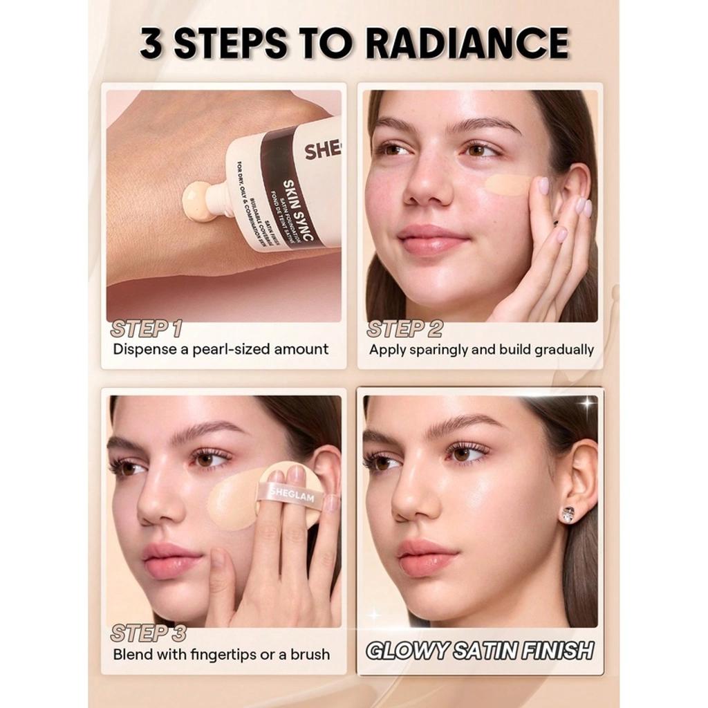 Sheglam Liquid Tube Foundation Smooth Coverage Porcelain