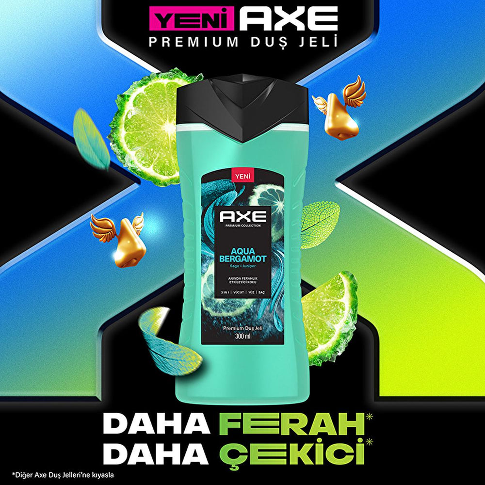 Axe Premium Collection Aqua Bergamot 3-in-1 Shower Gel for Men - Refreshing, Invigorating, and Convenient Body, - view 5