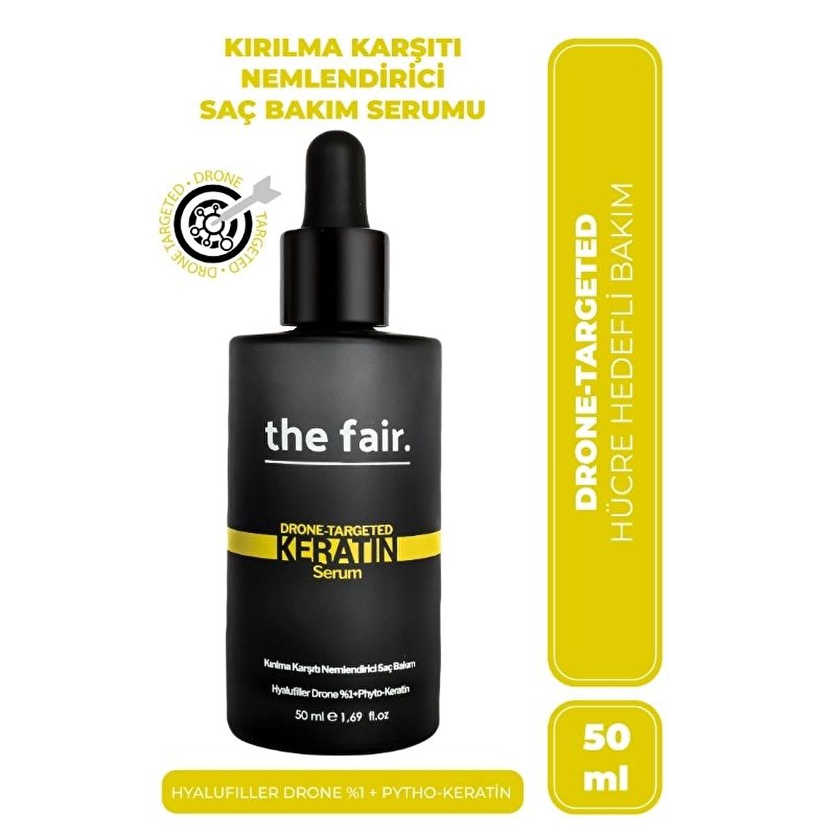 the fair. Drone-Targeted Hair Keratin Serum for Nourished &amp; Strengthened Hair - 50 ml the fair. Drone-Targeted Hair Keratin Serum - Nourish &amp; Strengthen Hair Hair Keratin Serum, Vegan Hair Care, Reduce Hair Loss, Drone Technology Hair Serum, Keratin Hair Treatment, Hair Nourishment, Hair Strengthening, Vegan Keratin, Hyalufiller Drone Technology, Hair Growth, Hair Health, Natural Hair Care, Phyto-Keratin, Biotin, Vitamins, Hair Care for All Types