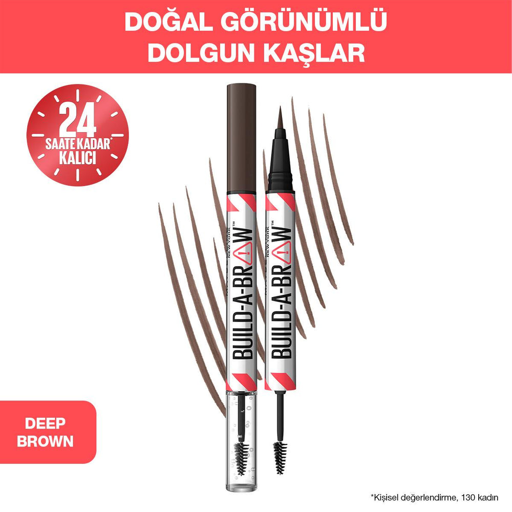 Maybelline New York Build a Brow 2-in-1 Eyebrow Pencil & Gel - Long Lasting, Easy 2-Step Eyebrow Makeup - Eyebrow Pencil
