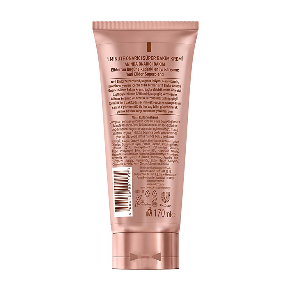 Elidor Instant Repair Hair Care Cream - 1 Minute Repair, Enriched with C Vitamin, Keratin, and Ceramide - - view 2