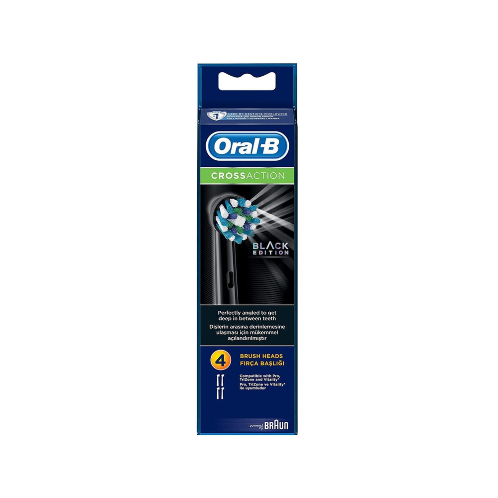 Oral-B Oral-B Cross Action Black Edition Toothbrush Replacement Heads 4-Pack - Compatible Electric Toothbrush Accessories for Enhanced Plaque Removal and Gum Care Oral-B Cross Action Black Edition Replacement Heads - 4 Pack Oral-B Cross Action Black Edition, Toothbrush Replacement Heads, Oral-B Replacement Heads, Electric Toothbrush Accessories, Black Edition Toothbrush Heads, Oral Hygiene, Plaque Removal, Gum Care, Compatible Toothbrush Heads, Oral-B Electric Toothbrush, Replacement Brush Heads, Oral Care 