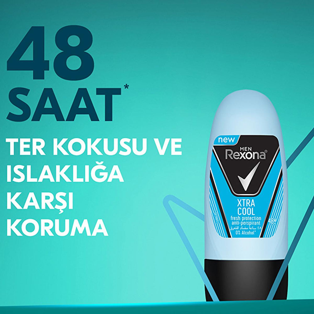 Rexona Men Xtra Cool Mini Roll On Deodorant for Men - 48 Hour Protection, Travel Size Rexona Men Xtra Cool Deodorant - 48 Hour Protection Men's Deodorant, Roll-on Deodorant, 48-hour Protection, Rexona Men Xtra Cool, Mini Deodorant for Travel, Men's Personal Care, Long Lasting Deodorant, Travel Size Deodorant, Active Men's Deodorant, Fresh Deodorant