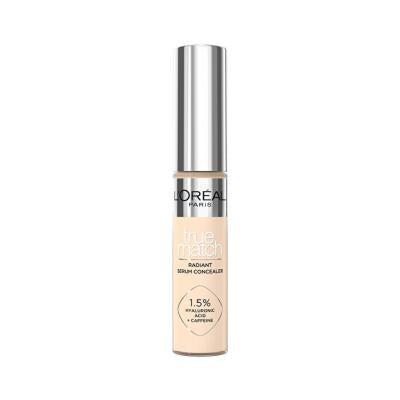 L'Oreal Paris True Match Radiant Serum Concealer: Hydrates, Evens Tone & Conceals Dark Circles - Lightweight Radiant Finish, 1.5N Light Medium L'Oreal True Match Serum Concealer: Radiant, Hydrating Coverage serum concealer, loreal true match concealer, radiant concealer, lightweight concealer, hyaluronic acid concealer, concealer for dark circles, blemish concealer, skin tone evening concealer, makeup for radiant skin, concealer, makeup, beauty, hyaluronic acid, caffeine complex, dark circles, blemishes, ra