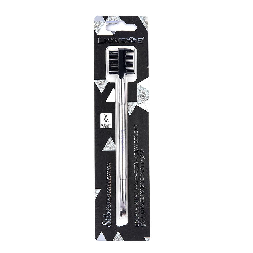 Lionesse Silver Collection Dual-Sided Brow &amp; Eyeshadow Brush