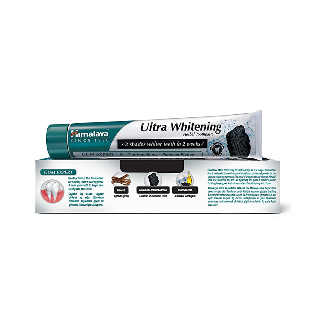 Himalaya Herbal Toothpaste Ultra Whitening with Activated Charcoal - Natural Teeth Whitening, Botanical Oral Care - 2.54 fl oz - image 2
