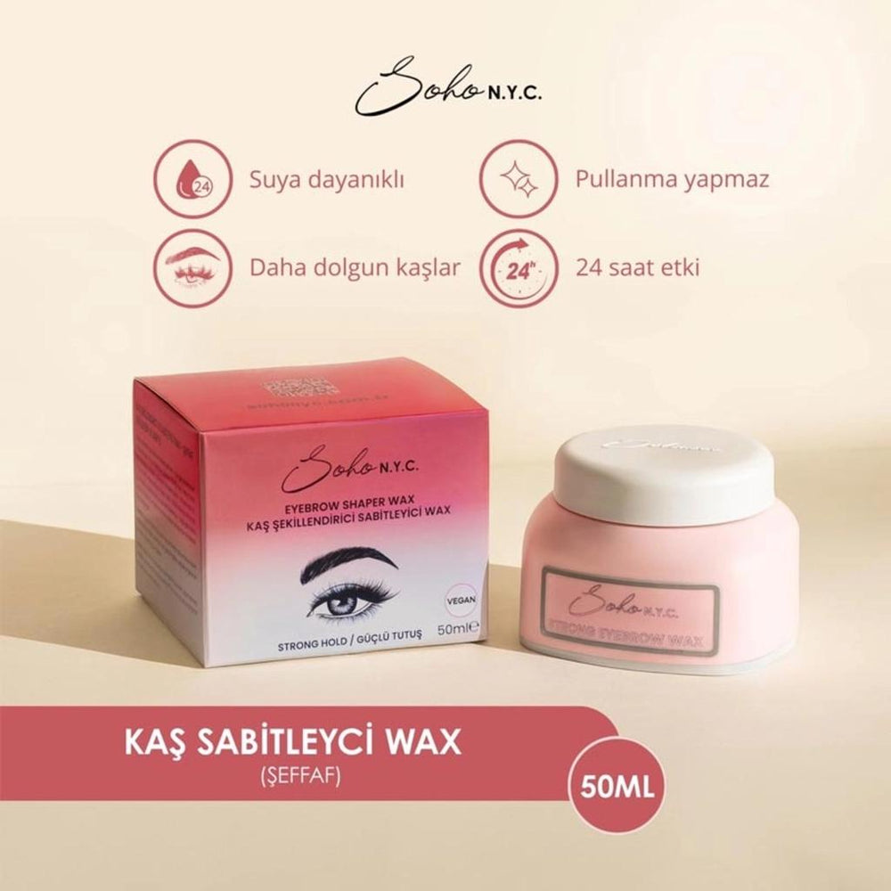 Soho N.Y.C. Clear Eyebrow Styling Wax for All-Day Hold 50 ml
