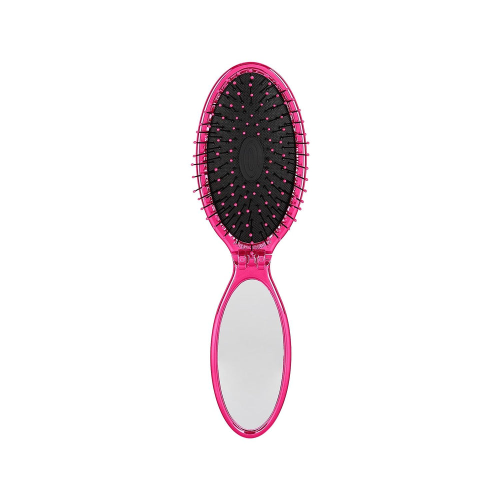 Wet Brush Pop and Go Detangler Hair Brush - Gentle Detangling, Portable Design with Mirror - Pink Wet Brush Detangler Hair Brush - Gentle & Portable Wet Brush, Detangler, Hair Brush, Portable Hair Brush, Detangling Brush, Hair Care, Pink Hair Brush, Gentle Detangling, Portable Design, Mirror Attached, Hair Accessories, Beauty Tools