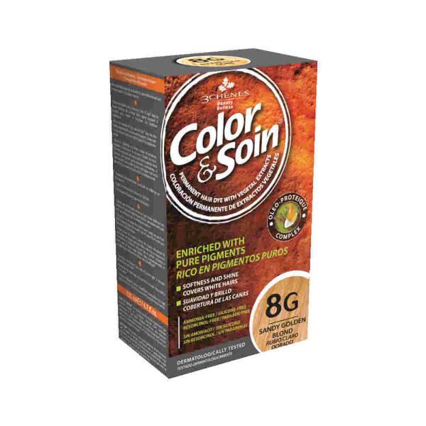 Color&Soin Sandy Golden Blond Hair Dye - Natural, Ammonia-Free Permanent Hair Coloring for Sensitive Scalps - Hair Dye