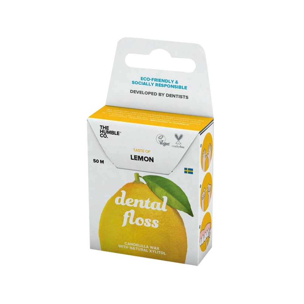The Humble Co Lemon Flavored Dental Floss - 50m Natural Oral Hygiene for Health-Conscious Individuals The Humble Co Lemon Dental Floss - 50m dental floss, lemon flavored floss, oral hygiene, natural dental care, interdental cleaning, eco-friendly oral care, The Humble Co, health-conscious, preventive oral hygiene, easy-to-use dental floss, sustainable oral care products, lemon flavored dental floss, 50m dental floss