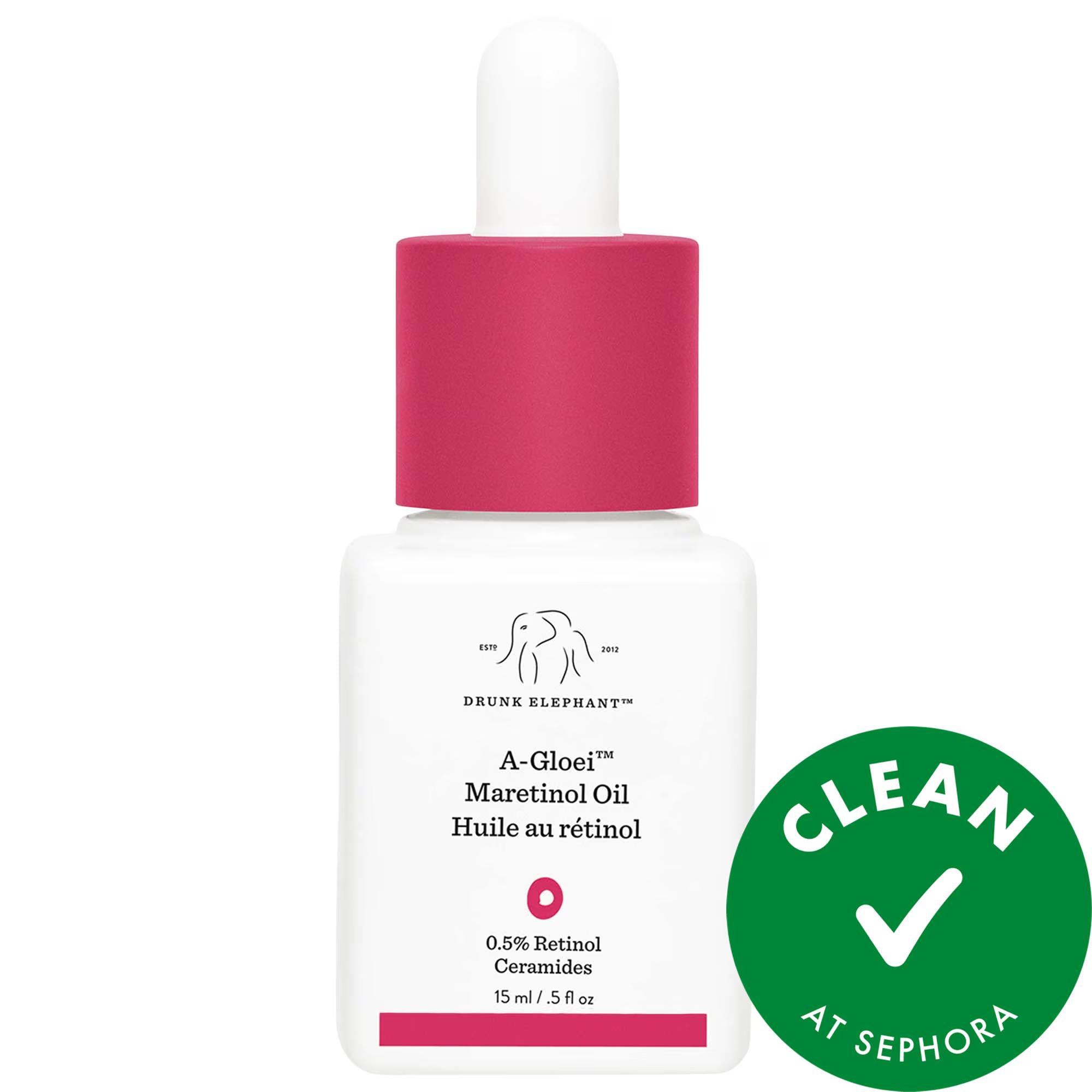 Drunk Elephant Mini A-Gloei Marula + Retinol Oil - Anti-Aging Vegan Face Oil for Uneven Skin Tone & Fine Lines Drunk Elephant Retinol Face Oil - Anti-Aging & Vegan Skincare retinol face oil, anti-aging skincare, vegan skincare products, cruelty-free cosmetics, marula oil benefits, uneven skin tone, fine lines, hyperpigmentation, blemishes, moisturizing face oil, skincare for dullness, acne skincare, vegan face oil, recyclable packaging, sustainable skincare, Drunk Elephant products