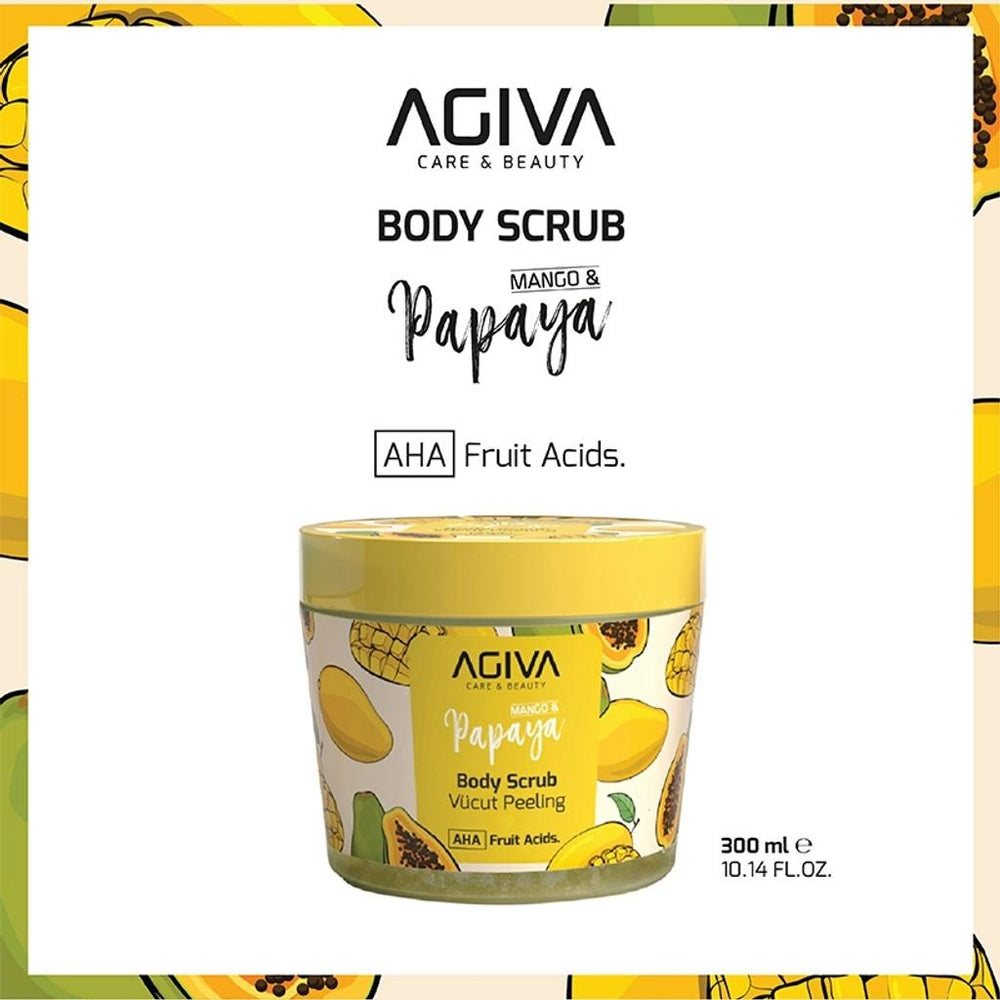 Agiva Mango and Papaya Body Scrub for Smooth Skin 300 ml