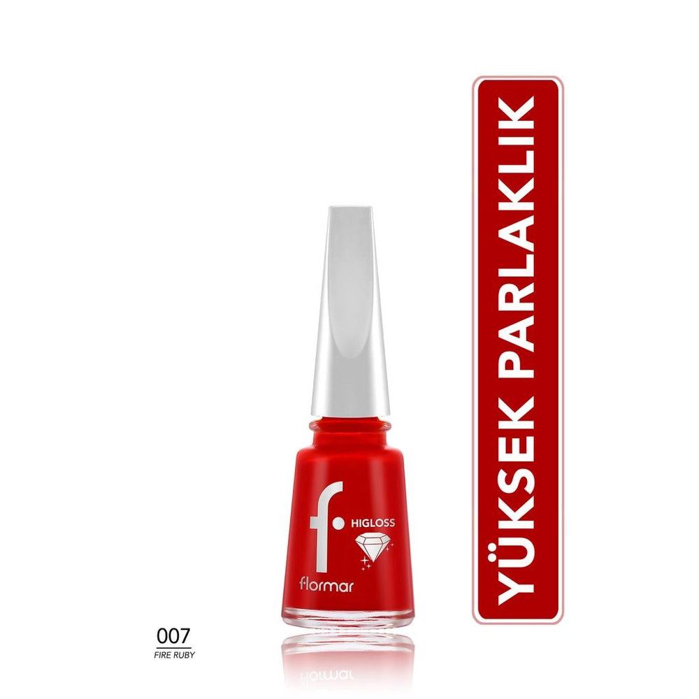 Flormar Higloss Long Lasting Gel Look Nail Polish 007 Fire Ruby