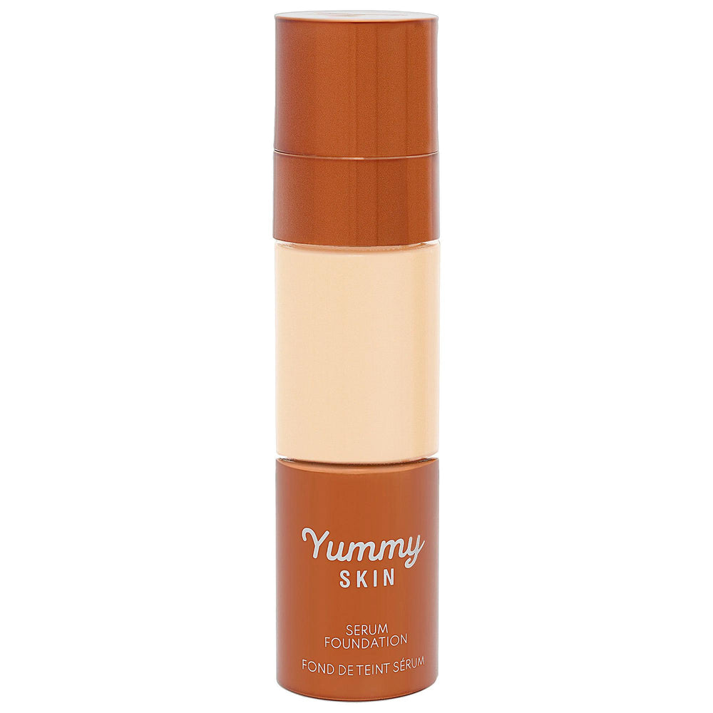 Yummy Skin Serum Foundation - Hydrating Skincare-Hybrid Foundation for Natural-Looking Coverage, Vegan & Cruelty-Free Yummy Skin Serum Foundation - Hydrating & Natural Coverage skincare-hybrid foundation, natural-looking coverage, hydrating foundation, vegan foundation, cruelty-free beauty products, liquid foundation, medium coverage, buildable coverage, Jojoba Oil, Hyaluronic Acid, Olive-Derived Squalane, clean beauty, safe beauty, sensitive skin friendly, daily wear makeup, natural makeup look, skincare b
