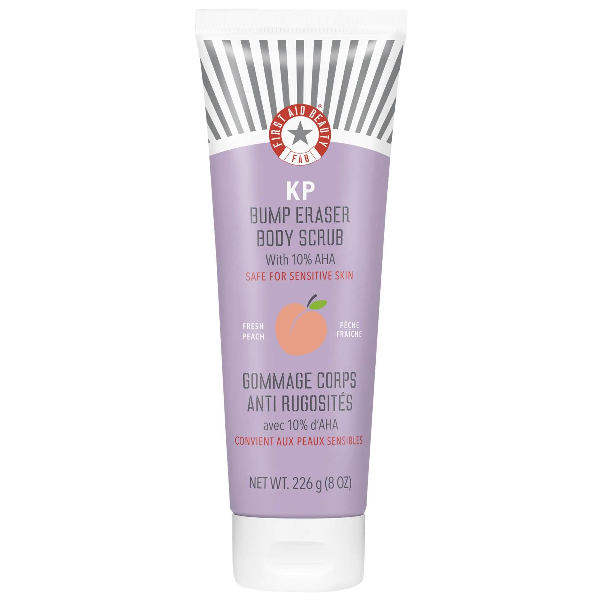 KP Bump Eraser Body Scrub with 10% AHA – Peach: Vegan & Cruelty-Free Exfoliator for Keratosis Pilaris (KP) & Strawberry Skin - Reveal Smooth, Healthy Skin! KP Bump Eraser: AHA Body Scrub for KP & Strawberry Skin - Smooth Skin KP Bump Eraser, Body Scrub, AHA Body Scrub, Keratosis Pilaris Treatment, Strawberry Skin Treatment, Exfoliating Body Wash, Vegan Body Scrub, Cruelty-Free Body Scrub, Body Scrub for Bumpy Skin, Dry Skin Exfoliator, body exfoliator, skin smoothing, vegan skincare, cruelty-free skincare, 