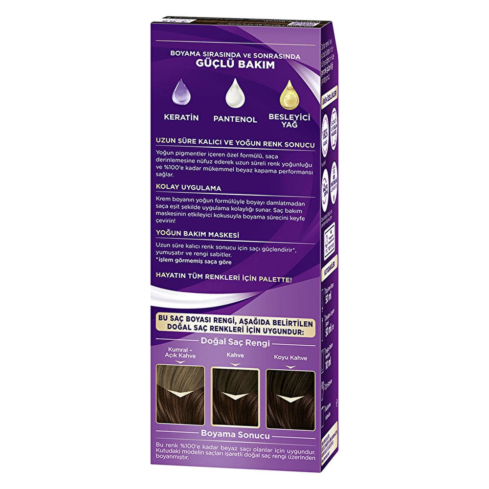 Palette Hair Dye - Intense Chocolate Brown Color with Keratin Care - Hair Dye