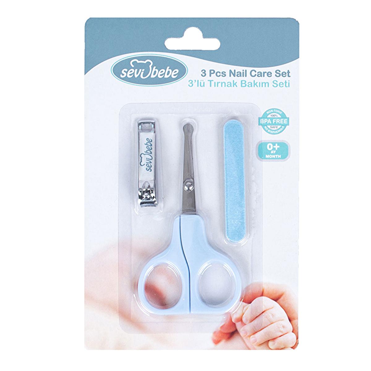 baby nail care set blue, safe baby nail clipper, rounded tip scissors for baby nail care, nail file for babies Sevi Bebe Baby Nail Care Set - Safe & Easy Nail Grooming for Newborns and Kids | Blue Sevi Bebe Baby Nail Care Set - Blue baby-care, nail-grooming, sevi-bebe, baby-nail-clipper, parenting-tools, safety, newborn-grooming, caregiver-tools, gentle-nail-care, ai-generated