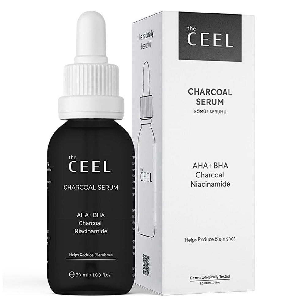 The Ceel Charcoal Face Serum with AHA BHA and Niacinamide - Anti-Aging Skincare for Acne-Prone Skin - Face Serum