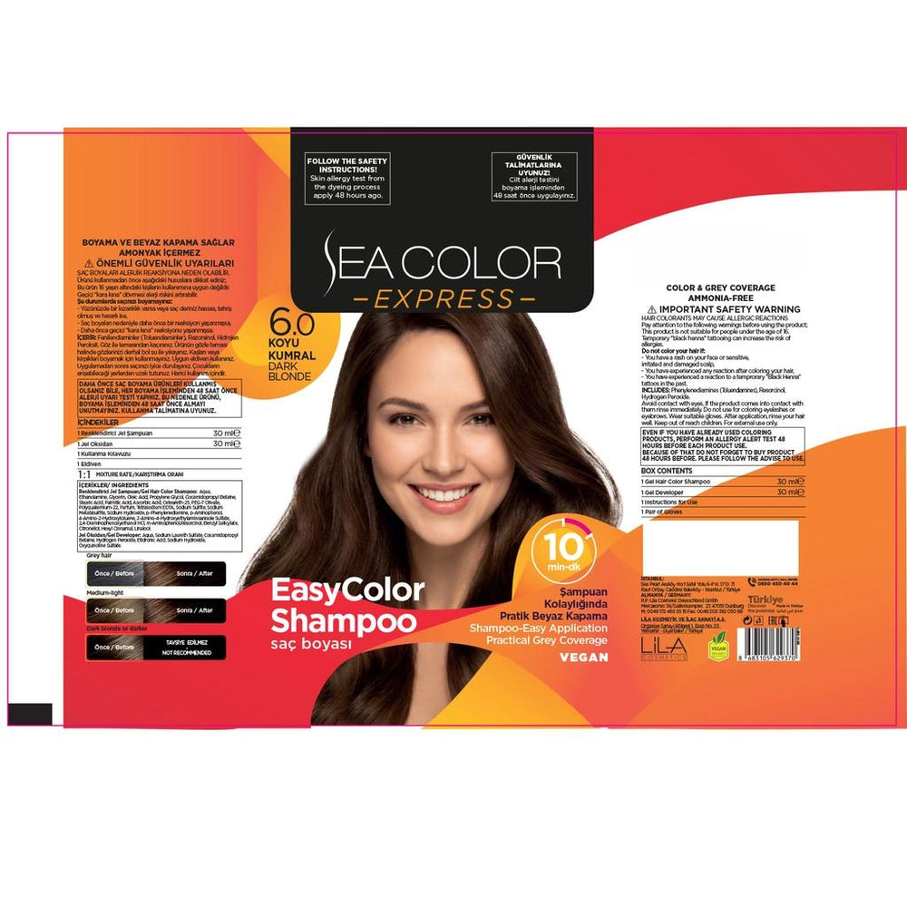 Sea Color Express Hair Dye Shampoo 6.0 Dark Blonde