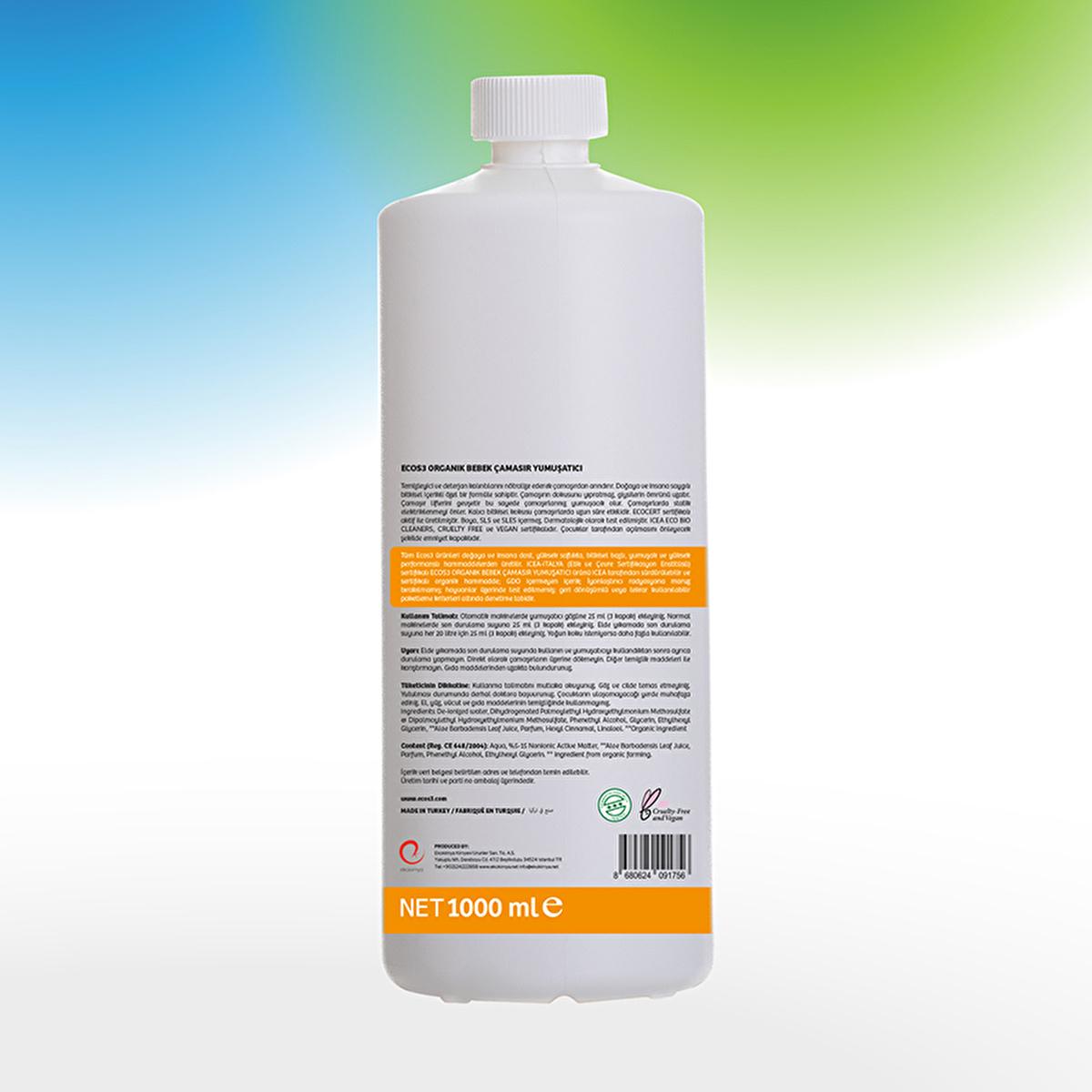 Ecos3 Organic Baby Fabric Softener - Eco-Friendly, Vegan Certified, Concentrated Formula for 40 Washes Ecos3 Organic Baby Fabric Softener - Eco-Friendly & Vegan organic baby fabric softener, eco-friendly laundry softener, vegan certified baby care, concentrated fabric softener, biodegradable laundry products, baby laundry, eco-friendly baby products, gentle fabric softener, natural baby care, sustainable living, cruelty-free baby products