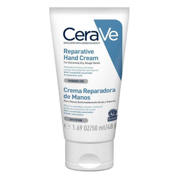 cerave reparative hand cream 50ml front view, cerave reparative hand cream 50ml use on hands CeraVe Reparative Hand Cream - Moisturizing Relief | 50ml CeraVe Reparative Hand Cream - Moisturizing Relief | 50ml cerave, hand-cream, dry-skin, moisturizing, dermatologist-tested, fragrance-free, rough-hands, skincare, ai-generated, 50ml