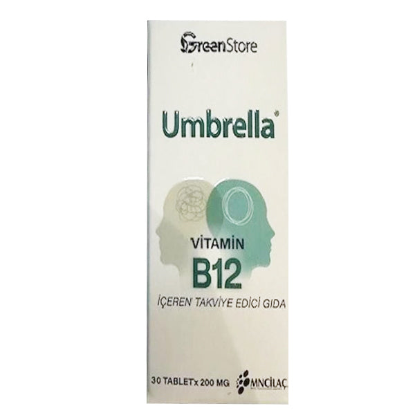 Umbrella Vitamin B12 Daily Dietary Supplement 30 Tablets