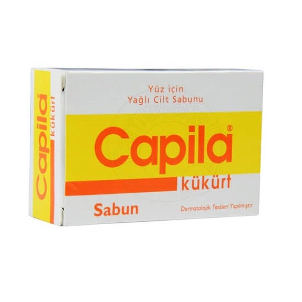 capila-sulfur-soap-90g-front-view, capila-sulfur-soap-90g-side-view Capila Sulfur Soap - Natural Acne Treatment | 3.17 oz Capila Sulfur Soap - Natural Acne Treatment | 3.17 oz capila, sulfur-soap, natural-skincare, acne-treatment, facial-soap, skincare-essentials, daily-cleanser, ai-generated, health-and-beauty, clear-skin