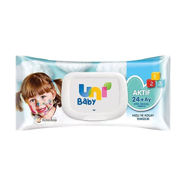 Uni Baby Active Baby Wet Wipes for 24+ Months 52 Count