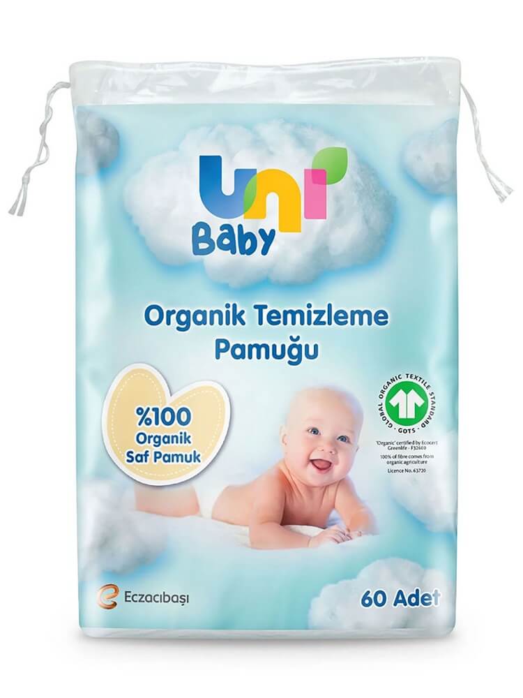 Uni Baby Cotton Pads for Gentle Cleansing 60 Count