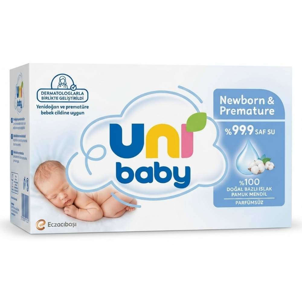 Uni Baby Newborn & Premature Wipes for Sensitive Skin 3x40