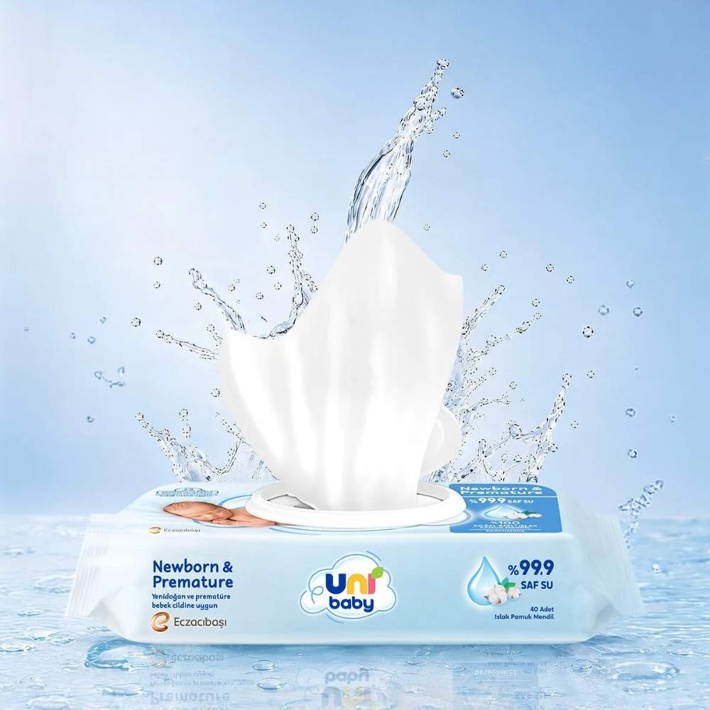 Uni Baby Newborn &amp; Premature Wet Wipes for Sensitive Skin 40 Count