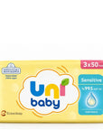 Uni Baby Sensitive Wet Wipes for Gentle Cleaning 3x50 Pack