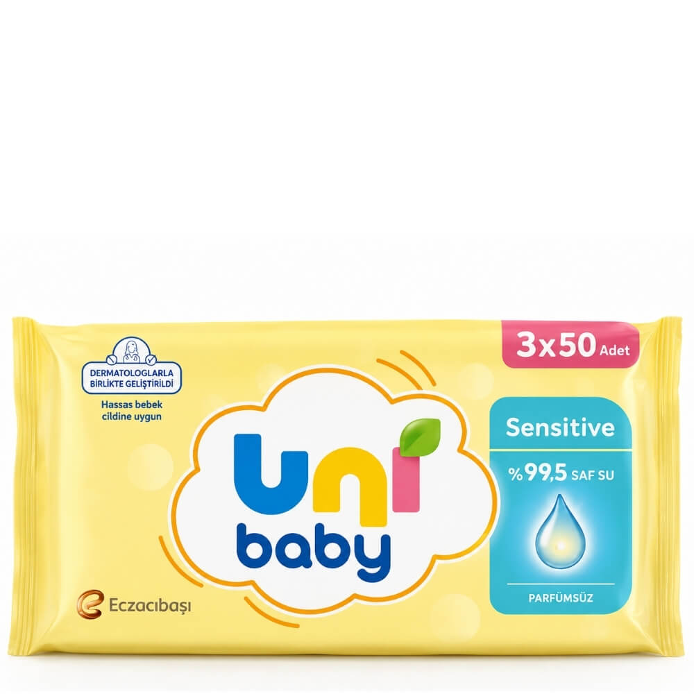 Uni Baby Sensitive Wet Wipes for Gentle Cleaning 3x50 Pack