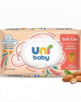 Uni Baby Soft Care Almond Oil Baby Wipes 90 Count