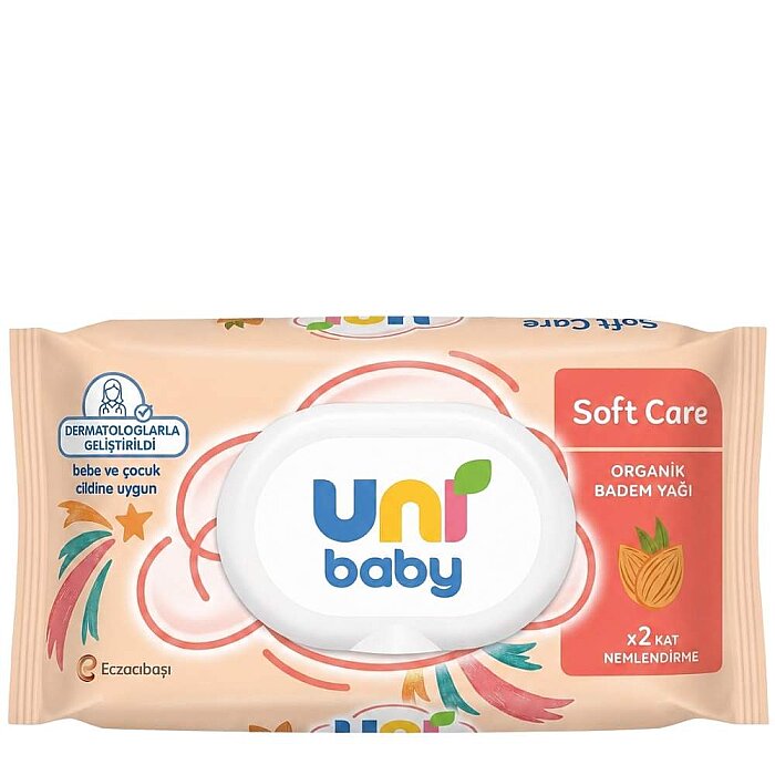 Uni Baby Soft Care Almond Oil Baby Wipes 90 Count