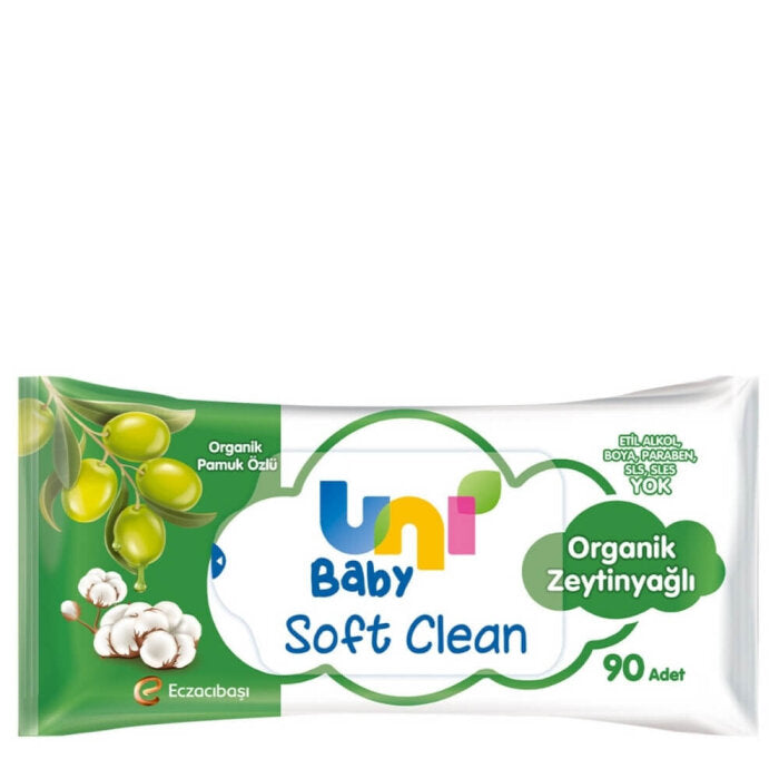 Uni Baby Olive Oil Wet Wipes for Gentle Cleansing 90 Count