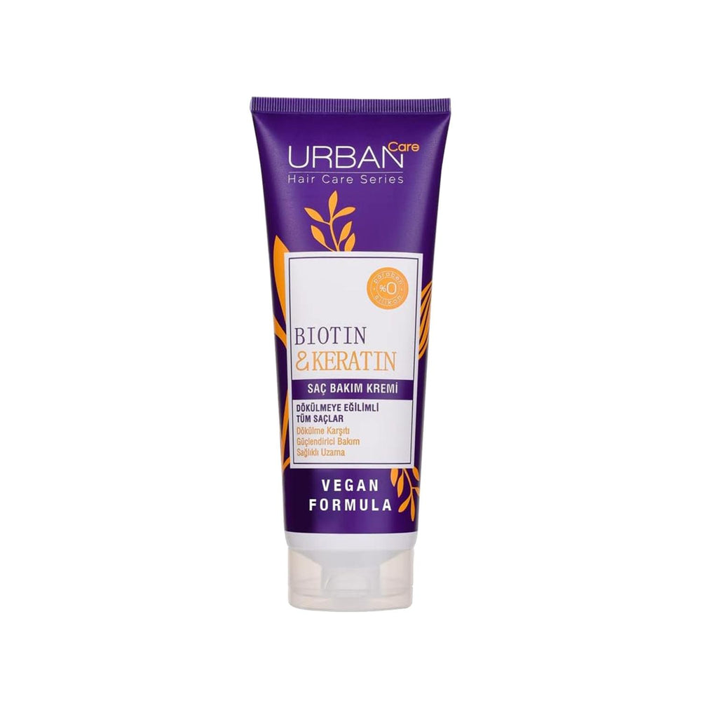 URBAN Care Sulfate-Free Hair Care Cream with Biotin & Keratin - Nourishes & Strengthens Hair Prone to Shedding, 8.45 fl oz URBAN Care Sulfate-Free Hair Cream with Biotin & Keratin sulfate-free hair care cream, biotin and keratin hair treatment, hair loss solution, URBAN Care hair products, sülfatsız bakım kremi, hair nourishment, hair strengthening, gentle hair care, sensitive scalp, hair shedding reduction, healthy hair growth, biotin, keratin, sulfate-free, hair care, hair treatment, hair loss, shedding h