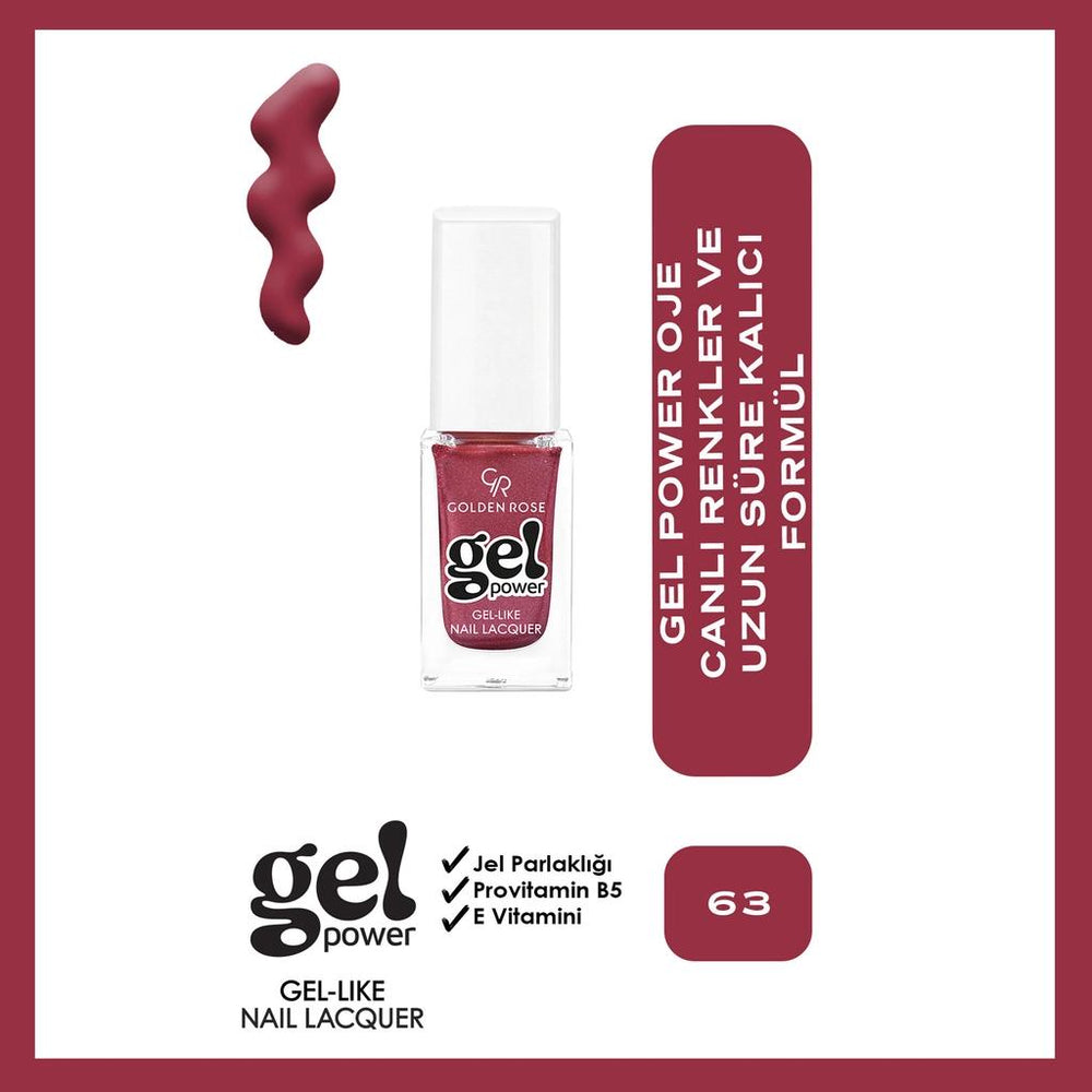 Golden Rose Power Gel Like Nail Polish No: 63 10.2ml