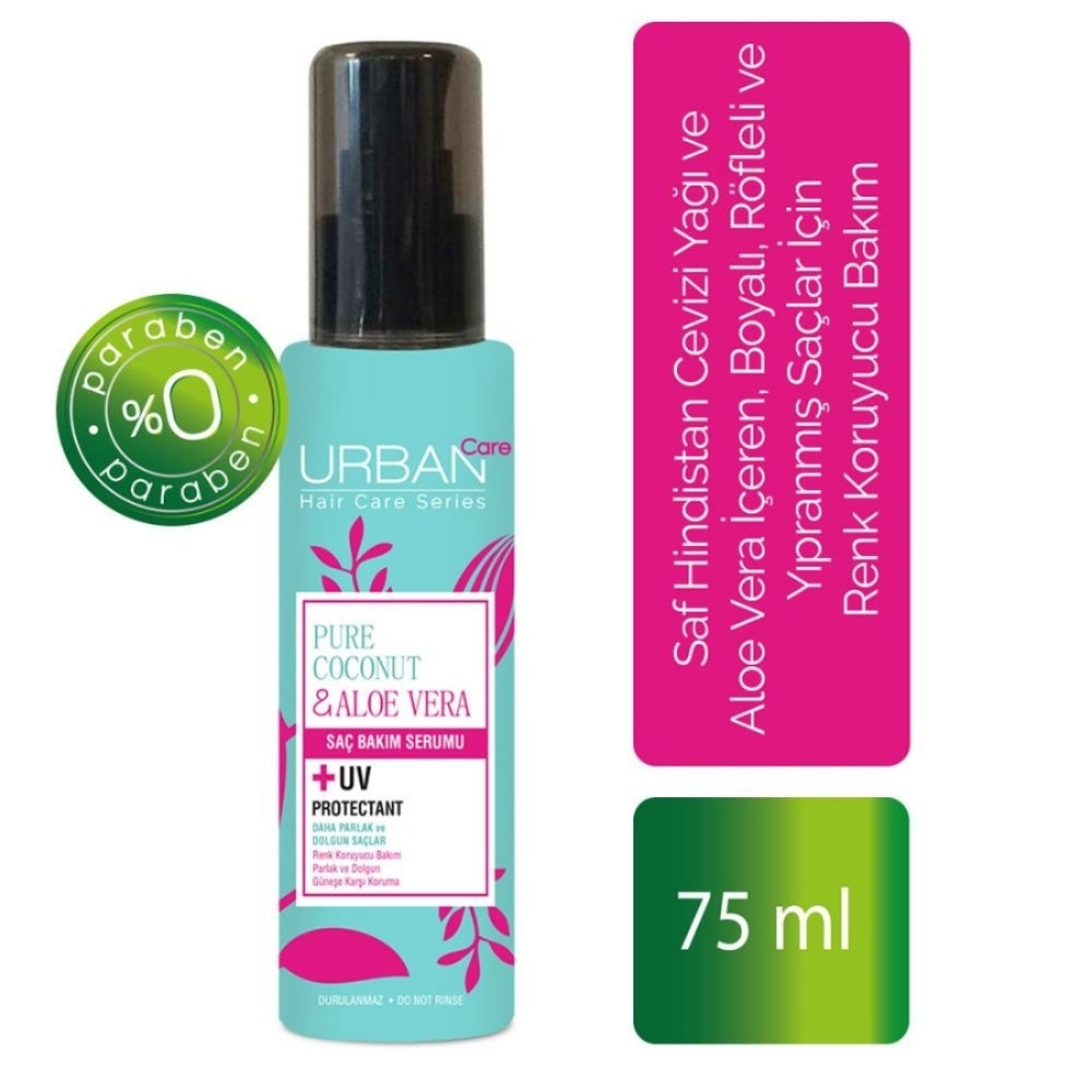 Urban Care Pure Coconut & Aloe Vera Hair Serum for Frizz Control 75ml