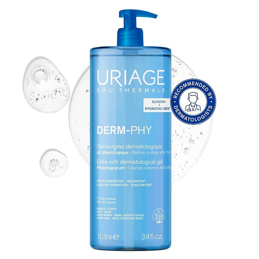 Uriage Extra-Rich Dermatological Gel Nourishing Cleanser 1 L