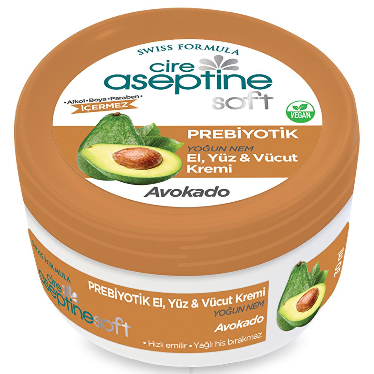 Cire Aseptine Soft Avokado Moisturizing Cream - Prebiotic, Paraben-Free, Dermatologically Tested, 1.01 fl oz - Face Cream