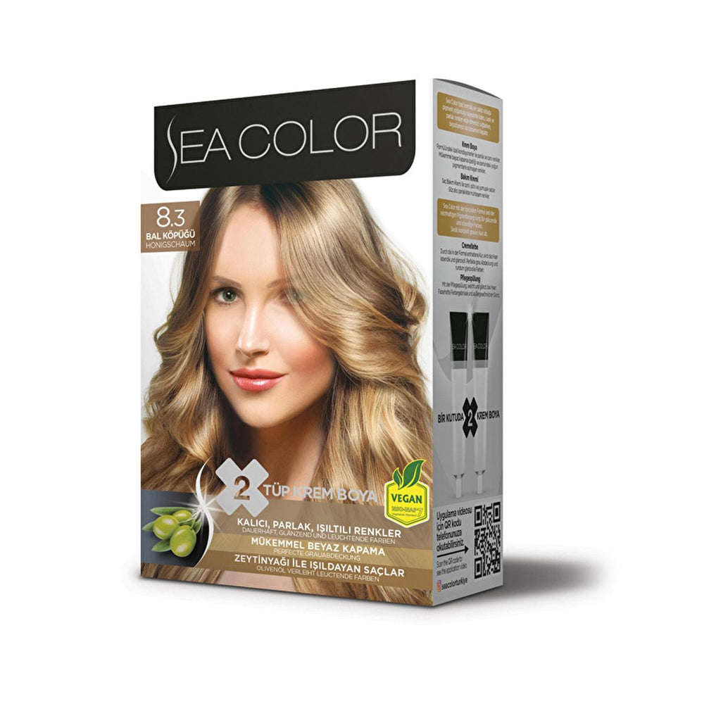 Sea Color Set Boya Hair Dye - Permanent Hair Color with Olive Oil for Shiny, Long-Lasting Colors & 100% Gray - Hair Mask