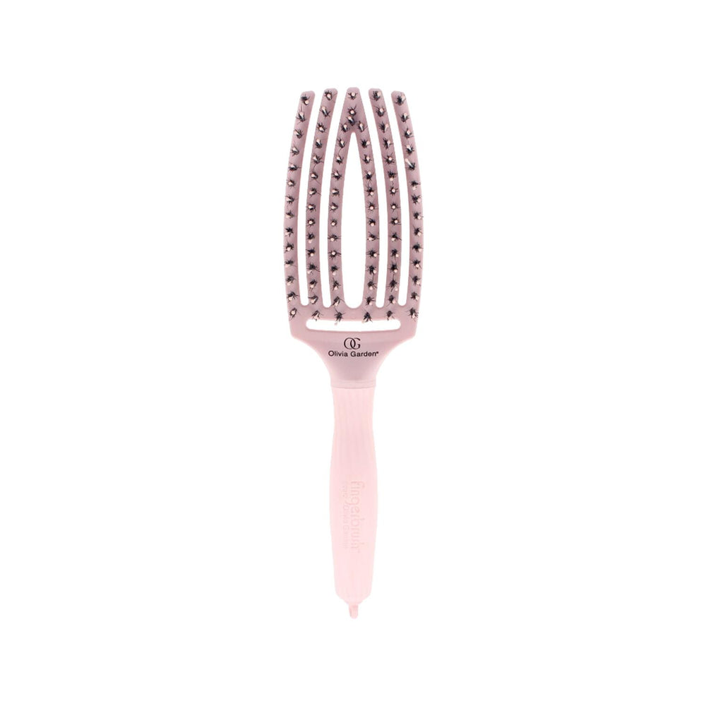 Olivia Garden Fingerbrush Care Pastel Pink Boar & Nylon Brush Medium