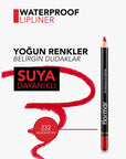 Flormar Waterproof Matte Lip Liner - Passionate Red: Long Lasting, High Pigment, Precise Definition Flormar Waterproof Matte Lip Liner: Long Lasting Color waterproof lip liner, matte lip liner, long lasting lip liner, high pigment lip liner, lip liner pencil, Flormar lip liner, red lip liner, nude lip liner, lip liner, waterproof, matte, long-lasting, high pigment, lip definition, lip contouring, precise application, vitamin C, vitamin E, cosmetic, makeup, beauty, lip pencil, red lipstick, nude lipstick, li