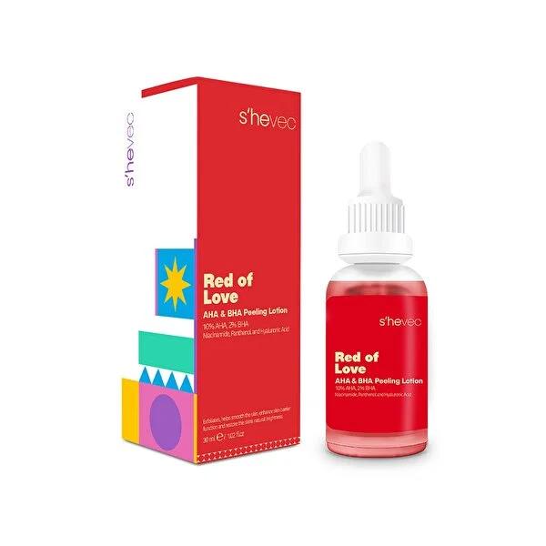 She Vec Serum AHA BHA Peeling Red of Love Resurfacing Peeling Serum - Anti-aging Skincare, Exfoliating Serum for Oily Skin She Vec AHA BHA Peeling Serum - Anti-aging & Exfoliating Resurfacing Peeling Serum, AHA BHA Serum, Anti-aging Skincare, Exfoliating Serum, Natural Skincare Products, Oily Skin Care, Hydrating Serum, Antioxidant Skincare, Skincare for oily skin, blemish control, summer skincare, sebum regulation, glowing skin, skincare routine, natural ingredients, cosmetic serum
