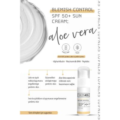 Skin401 Blemish Control Spf+50 Sunscreen 50 ml - SPF 50+ Moisturizing Sunblock with Aloe Vera Skin401 SPF 50+ Sunscreen - Moisturizing Sunblock SPF 50+ sunscreen, anti-blemish sunscreen, aloe vera sunscreen, moisturizing sunblock, niacinamide sunscreen, skin care, sun protection, blemish control, hyperpigmentation, sensitive skin, daily sun care, beach essentials, outdoor protection