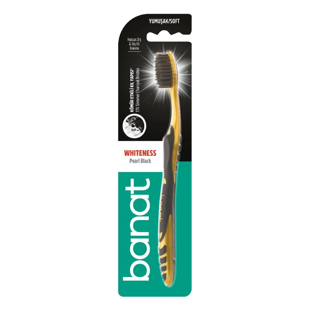 Banat Pearl Black Charcoal Soft Toothbrush